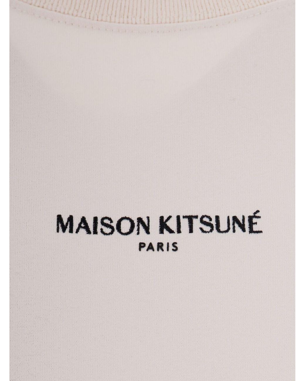 Maison Kitsuné White Maison KitsunÉ Cotton T-Shirt With Mini Logo for men