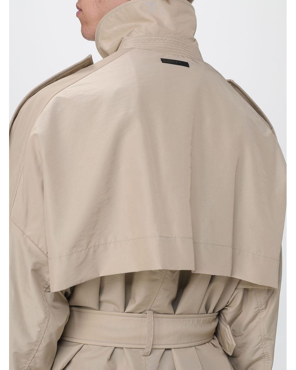 Text Tile Material Marni Technical Fabric Utility Jacket With High Neck And Belt in ...