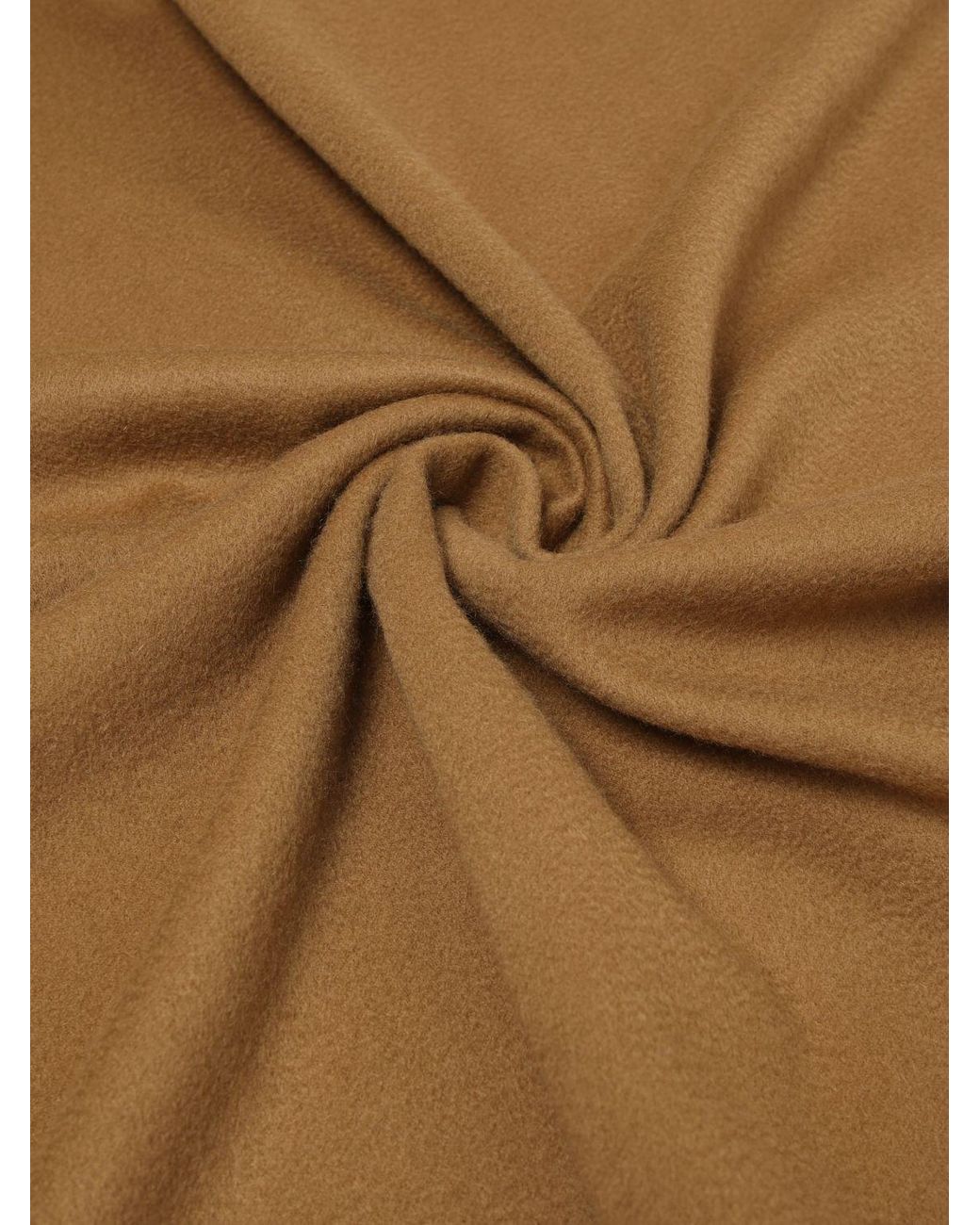 Max Mara Natural Baci Pure Cashmere Scarf With Embroidered Logo And Fringes