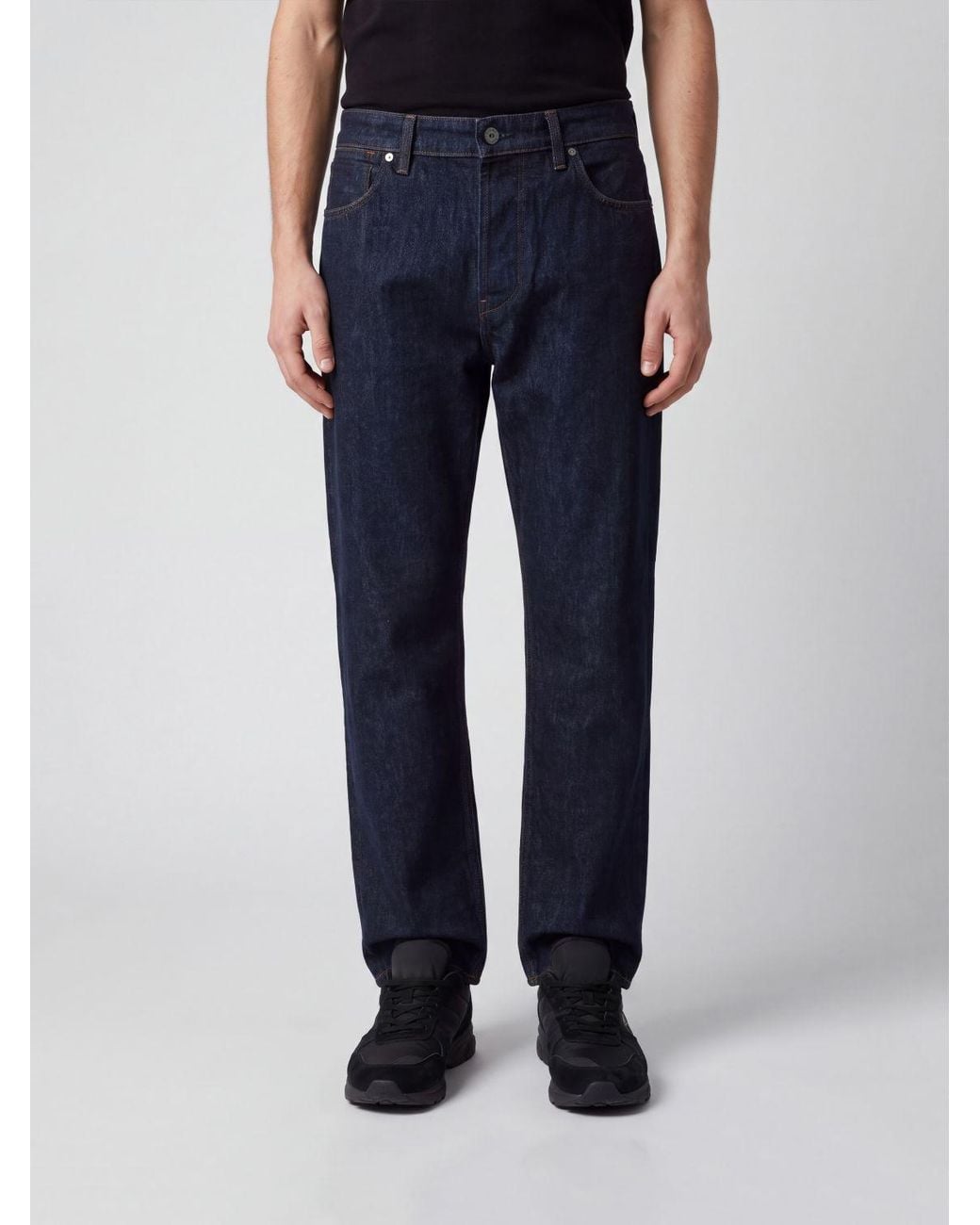 Stone Island Blue Mid-Rise Baggy Jeans for men