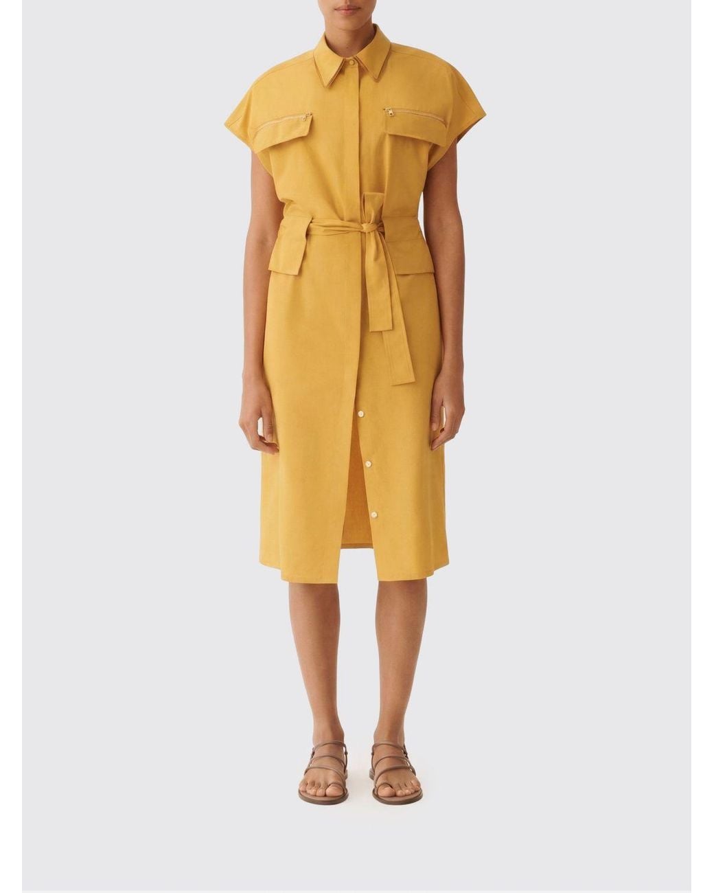 Fabiana Filippi Yellow Chemisier Dress