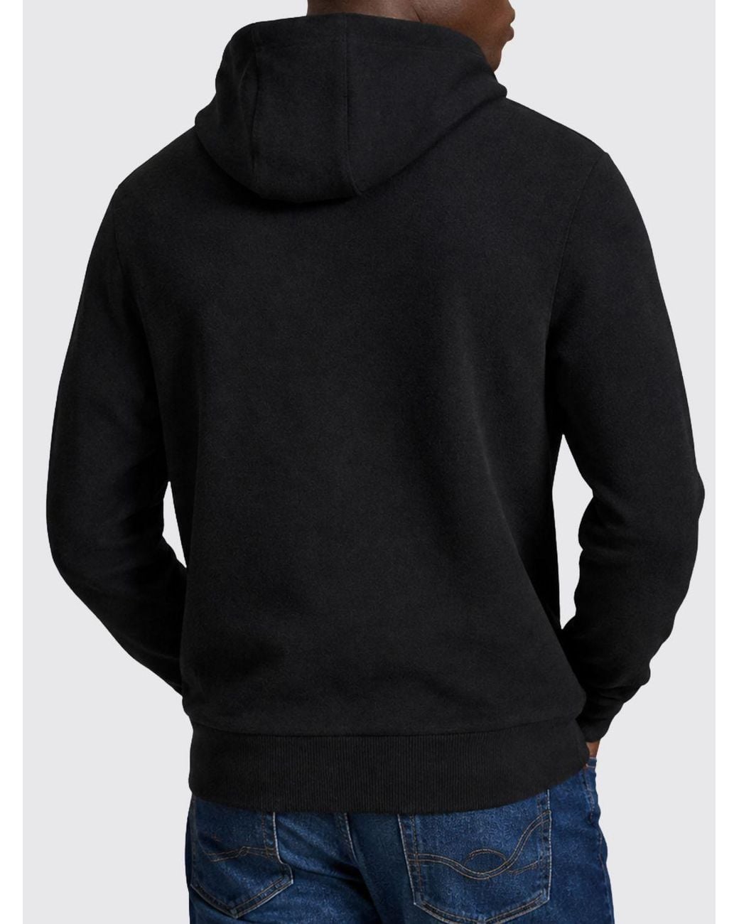 Polo Ralph Lauren Black Cotton-Blend Hoodie With Embroidered Pony Logo for men