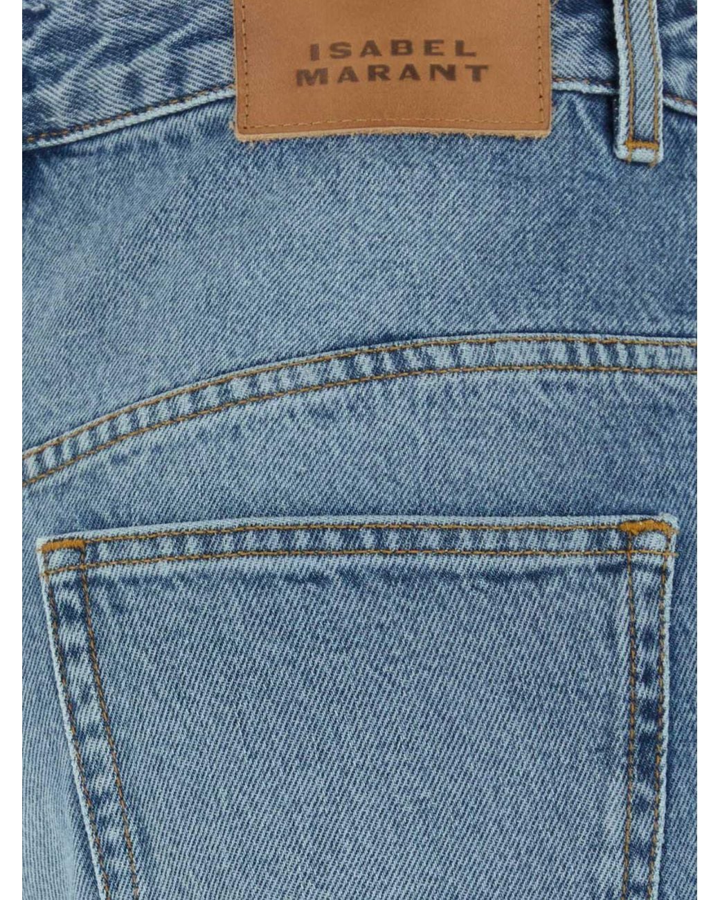 Isabel Marant Blue Dakota Mid-Rise Cropped Denim Jeans