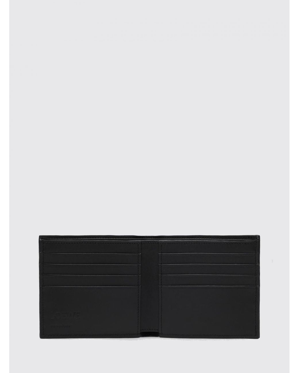 Loewe White Embossed Logo Calfskin Leather Bifold Wallet for men