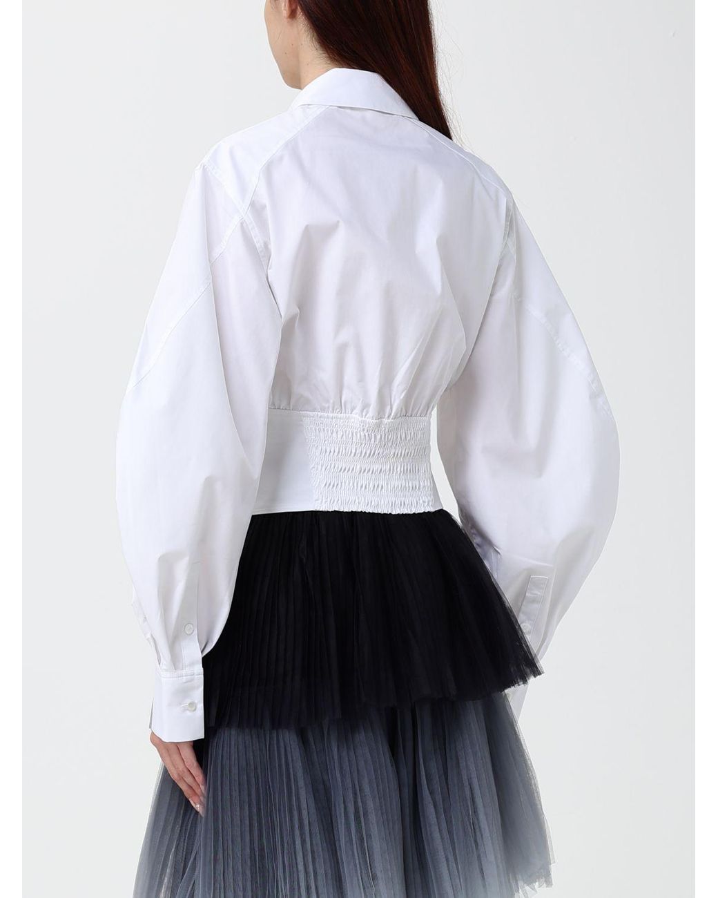 Karl Lagerfeld White Slim Fit Bustier Shirt