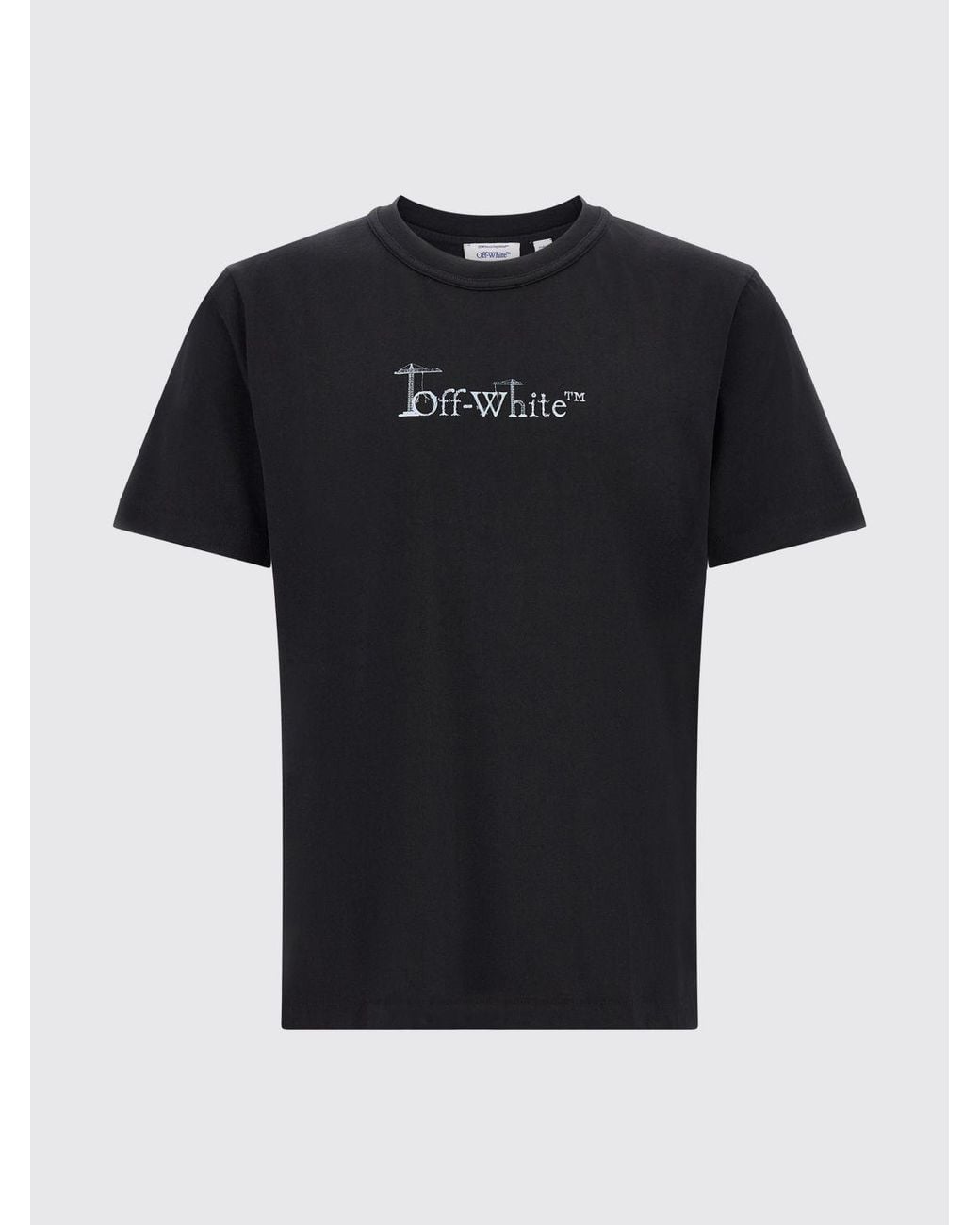 Off-White c/o Virgil Abloh Black Cotton T-Shirt With Graphic Print And Arrow Logo for men