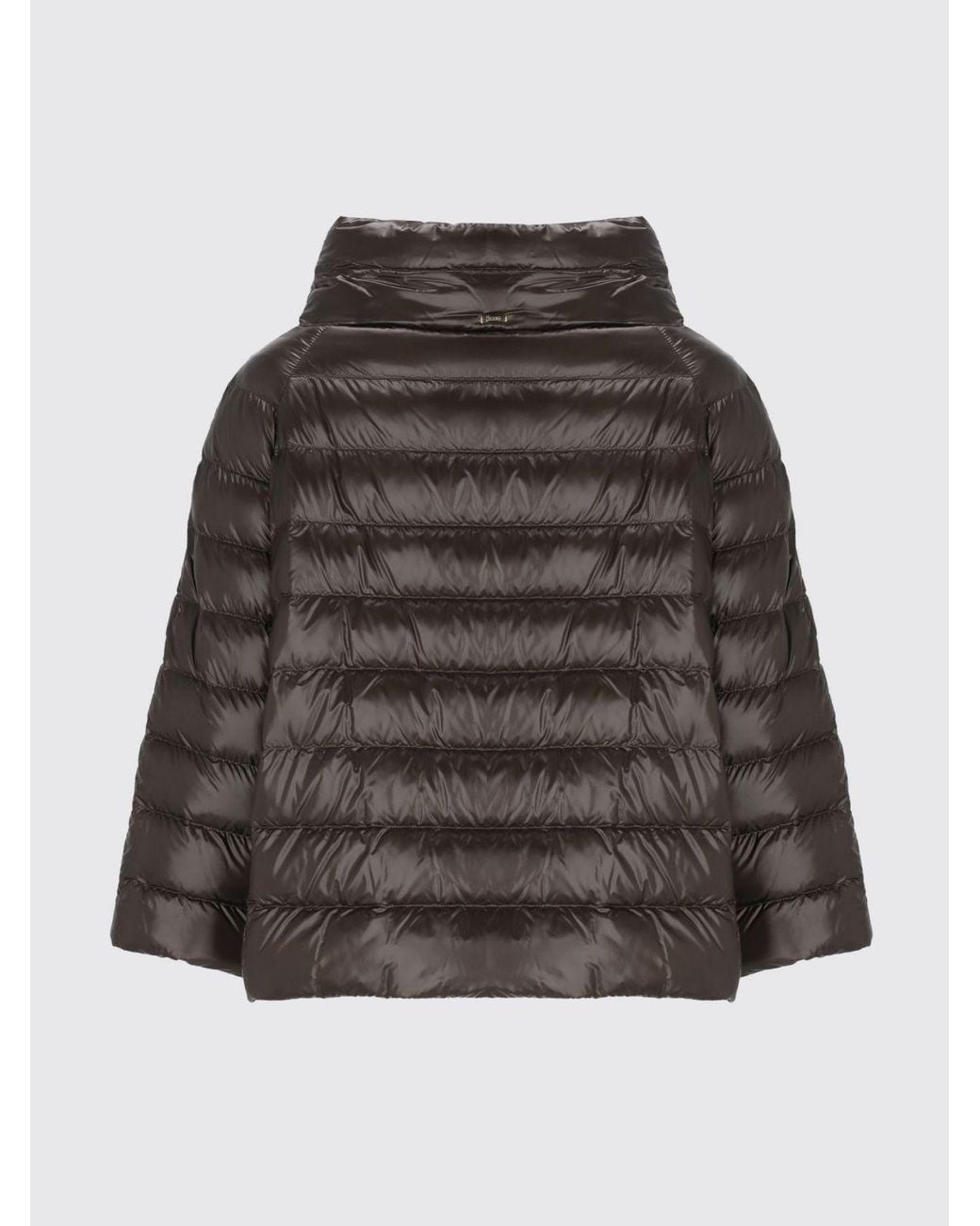 Herno Brown Sofia Short Ultra-Light Nylon Down Jacket With High Neck