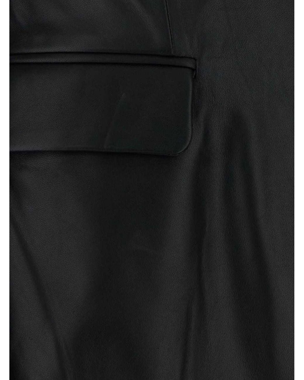 Blumarine Black Single-Breasted Lambskin Leather Blazer With Slim Fit
