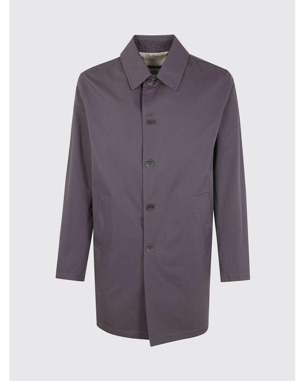 Herno Purple Knee-Length Single-Breasted Trench Coat for men