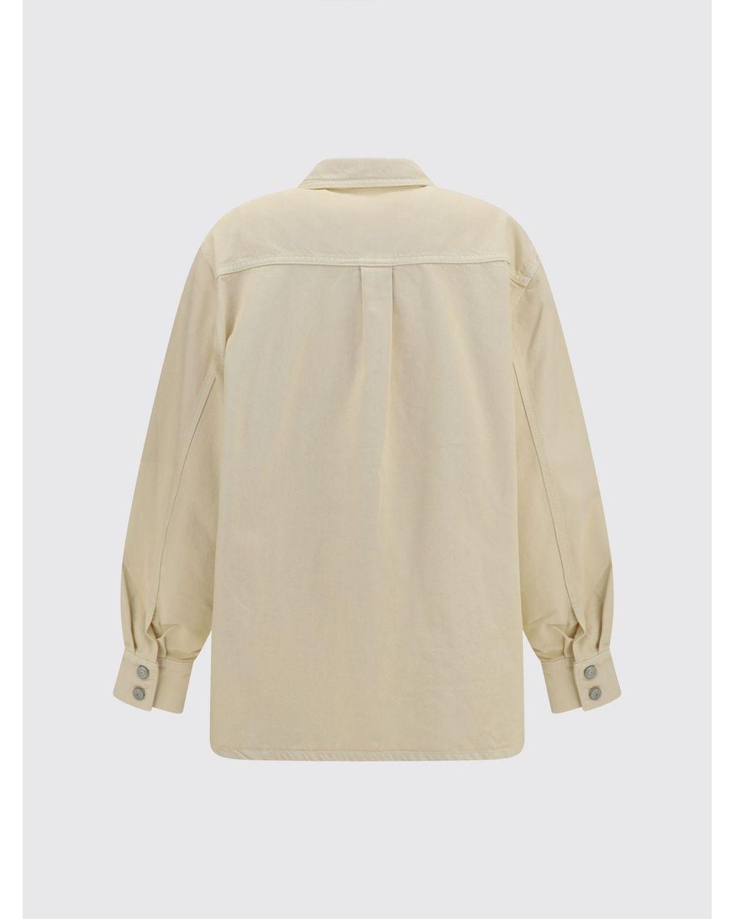 Magda Butrym Natural Relaxed Fit Cotton Shirt With Dropped Shoulders And Classic Collar