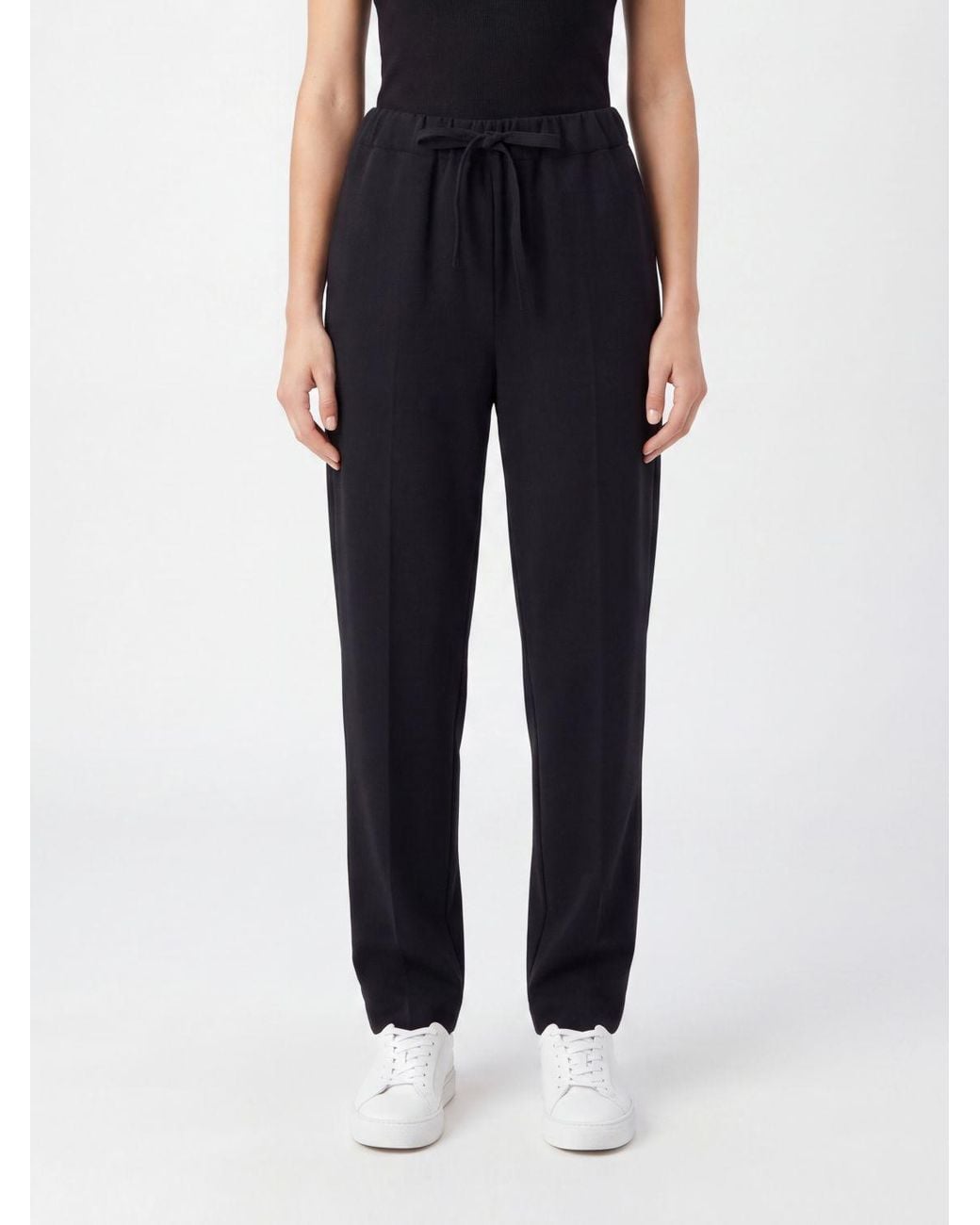 Semicouture Blue High-Waisted Drawstring Jersey Jogging Trousers
