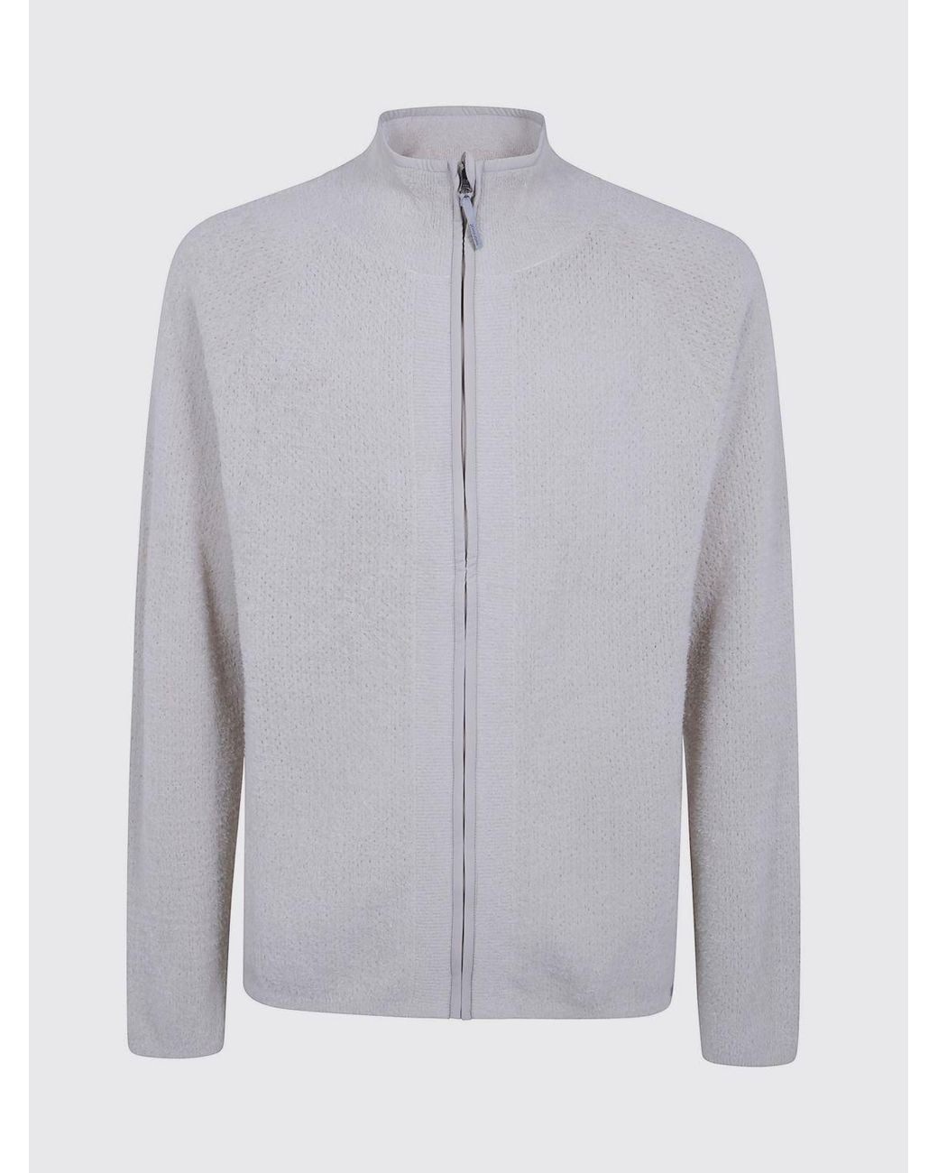 houdini Gray High Neck Zip-Up Cardigan for men