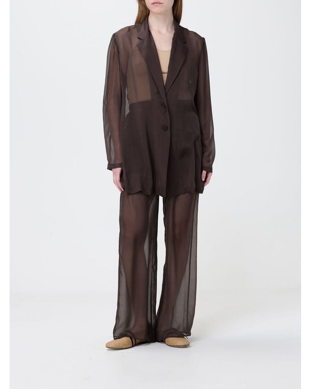Blazer De Seda Alysi de color Brown