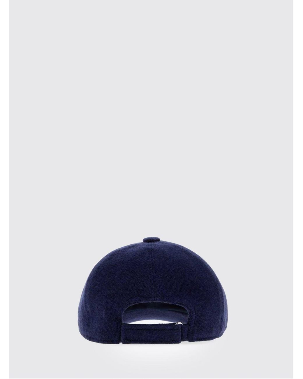 Borsalino Blue Cashmere Baseball Cap With Adjustable Strap for men