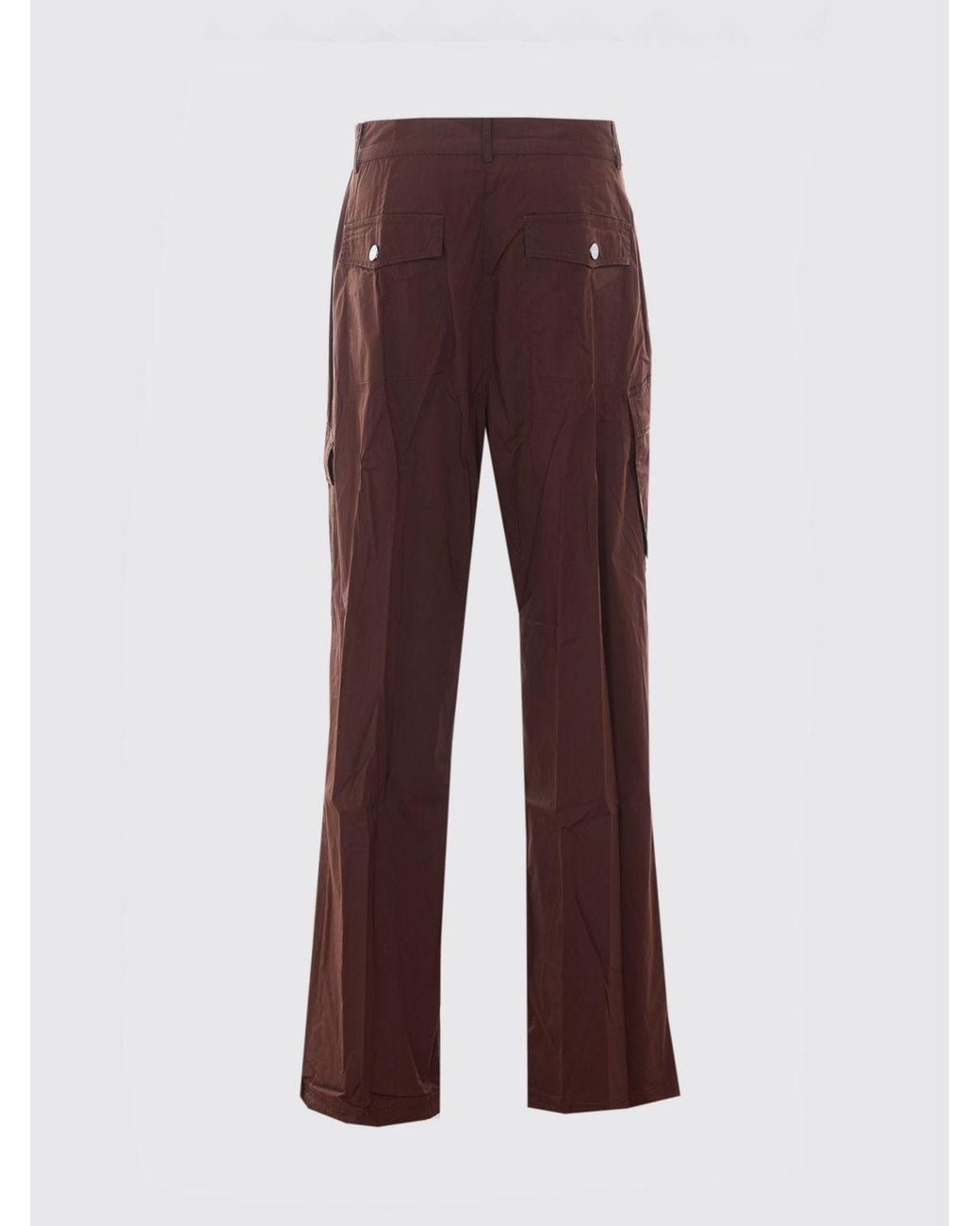 Ganni Red Slim Fit Stretch Organic Cotton Cargo Trousers
