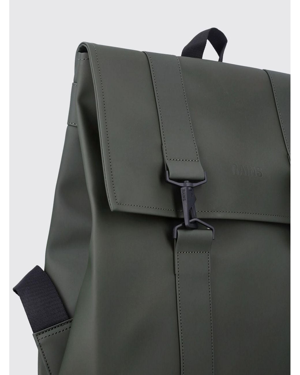 Rains Gray Msn Waterproof Backpack With Hook Closure And Adjustable Straps for men