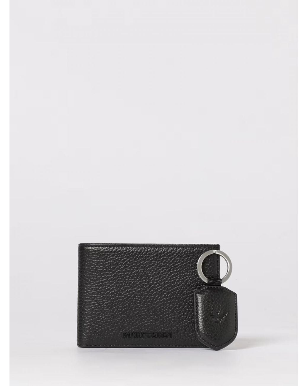 Emporio Armani White Gift Box With Bovine Leather Wallet And Keyring for men