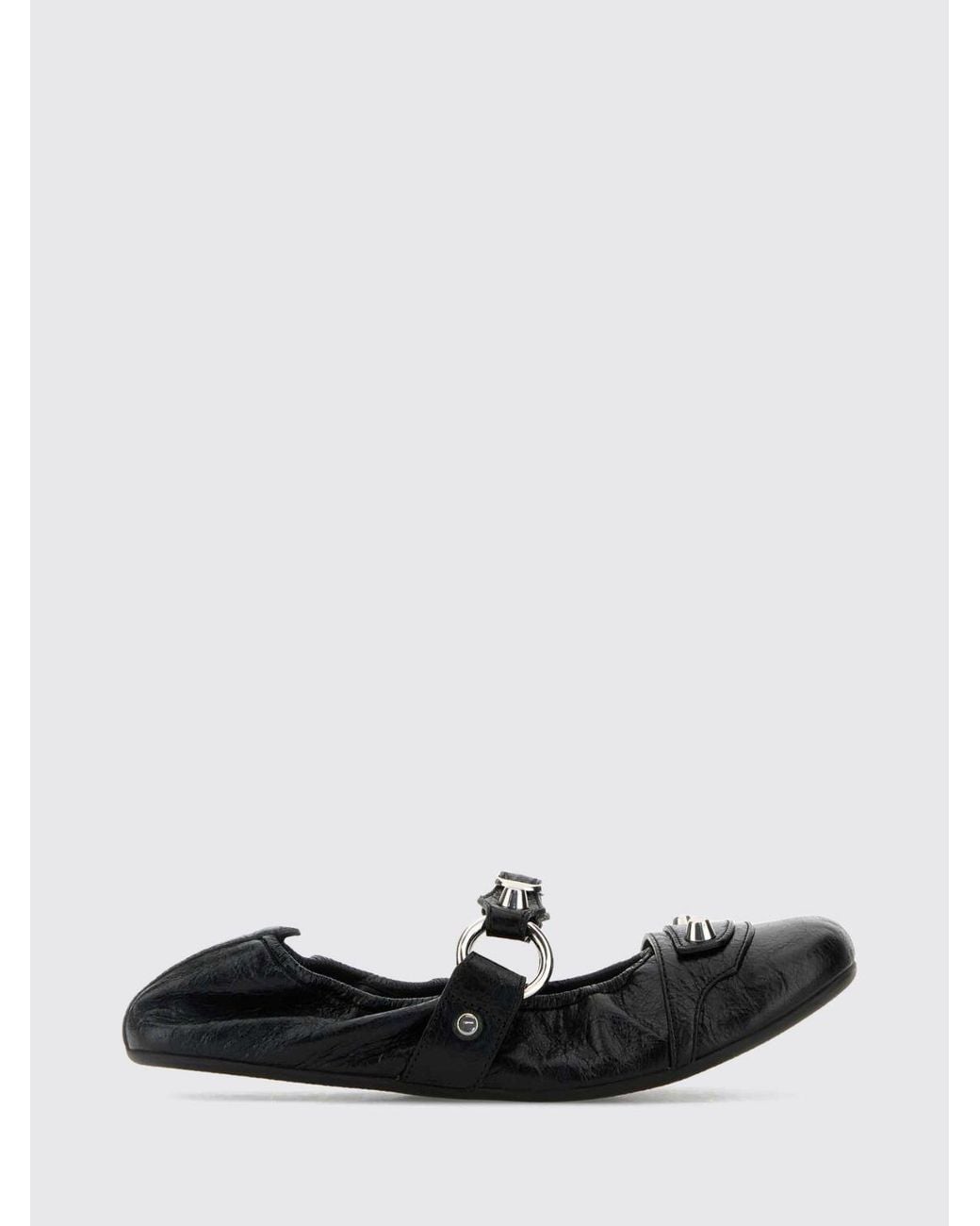 Balenciaga White City Round-Toe Ballet Flats