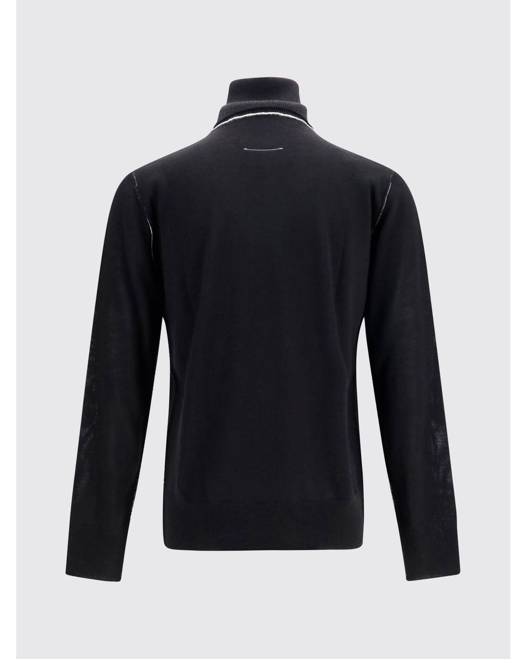 MM6 by Maison Margiela Blue Slim Fit Virgin Wool Blend Turtleneck Jumper for men