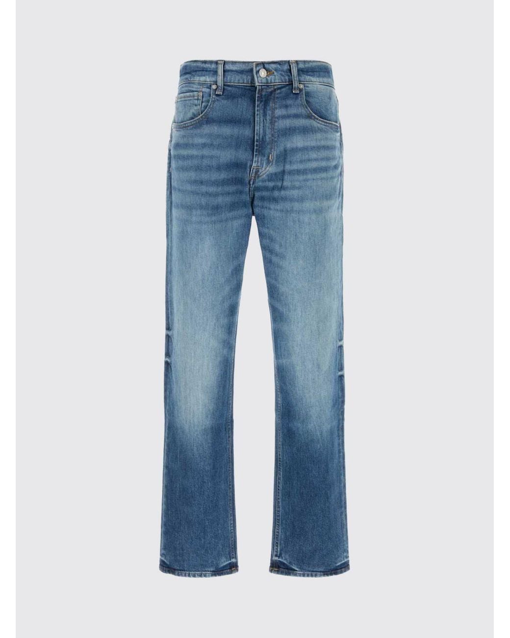 7 For All Mankind Blue Straight Leg Jeans for men
