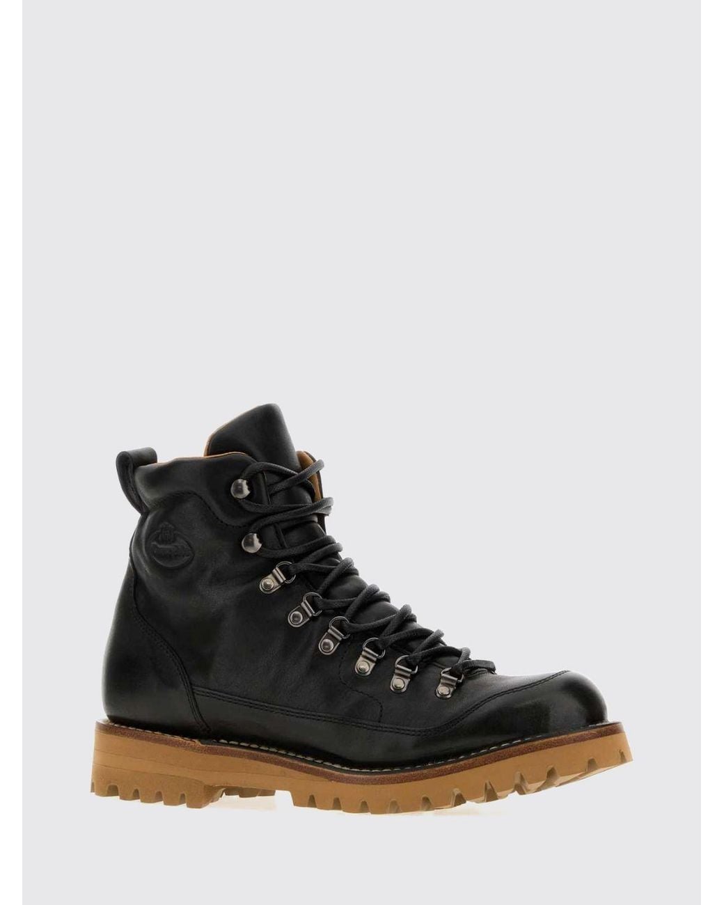 Church's Black Calf Leather Lace-Up Ankle Boots With Serrated Sole for men