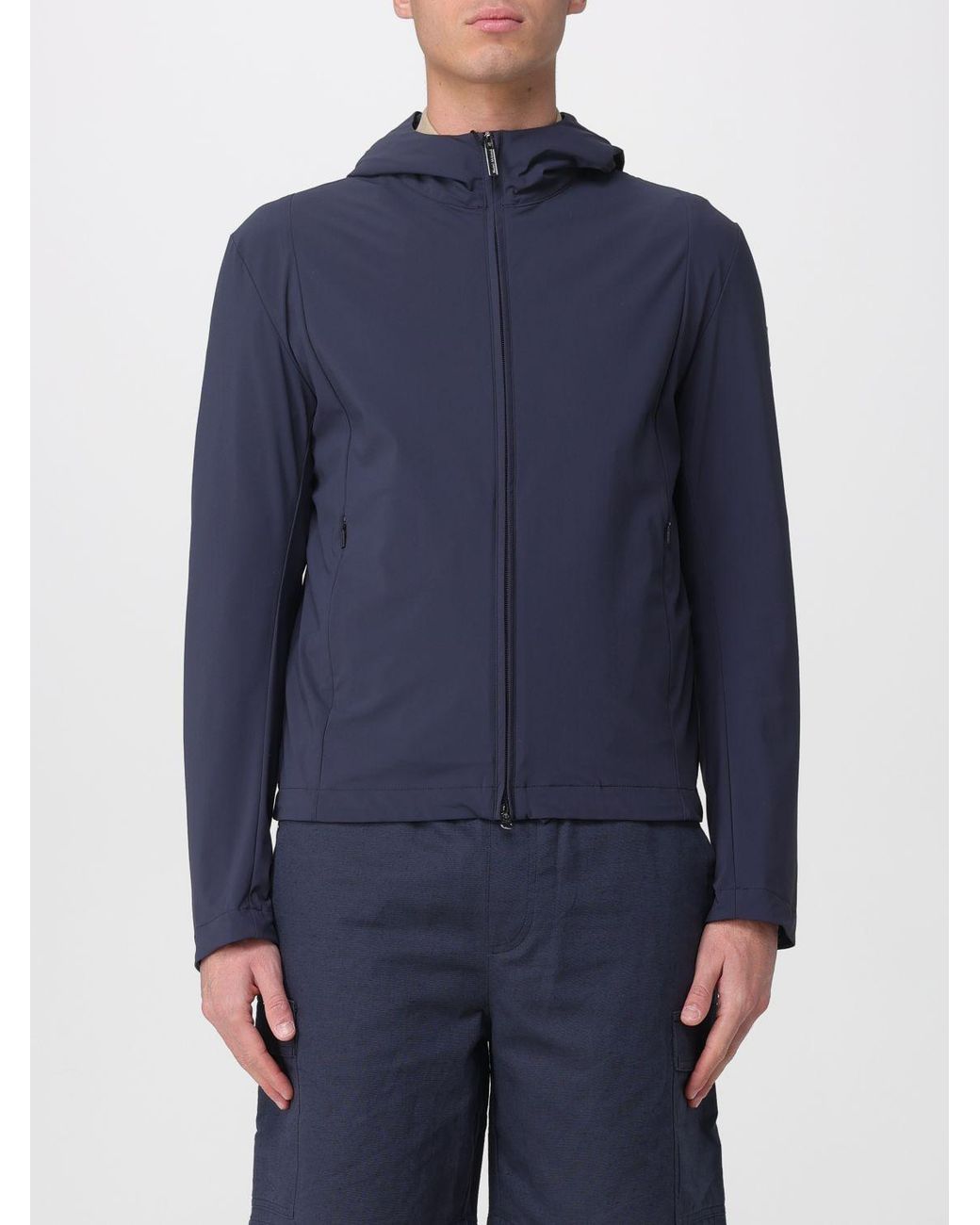 Colmar Blue Stretch Microfiber Jersey Hooded Jacket for men
