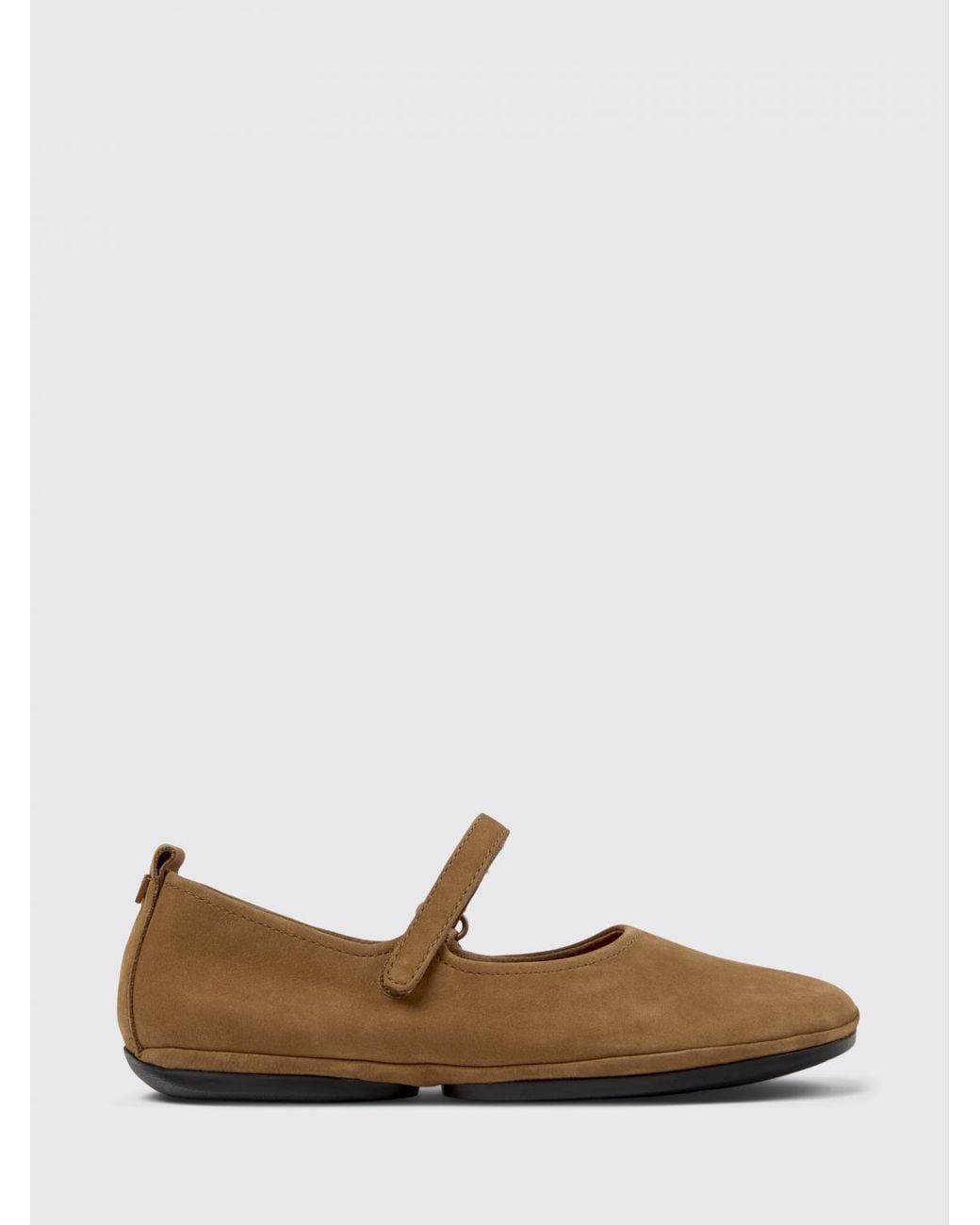 Camper White Right Nina Suede Ballerina Flats
