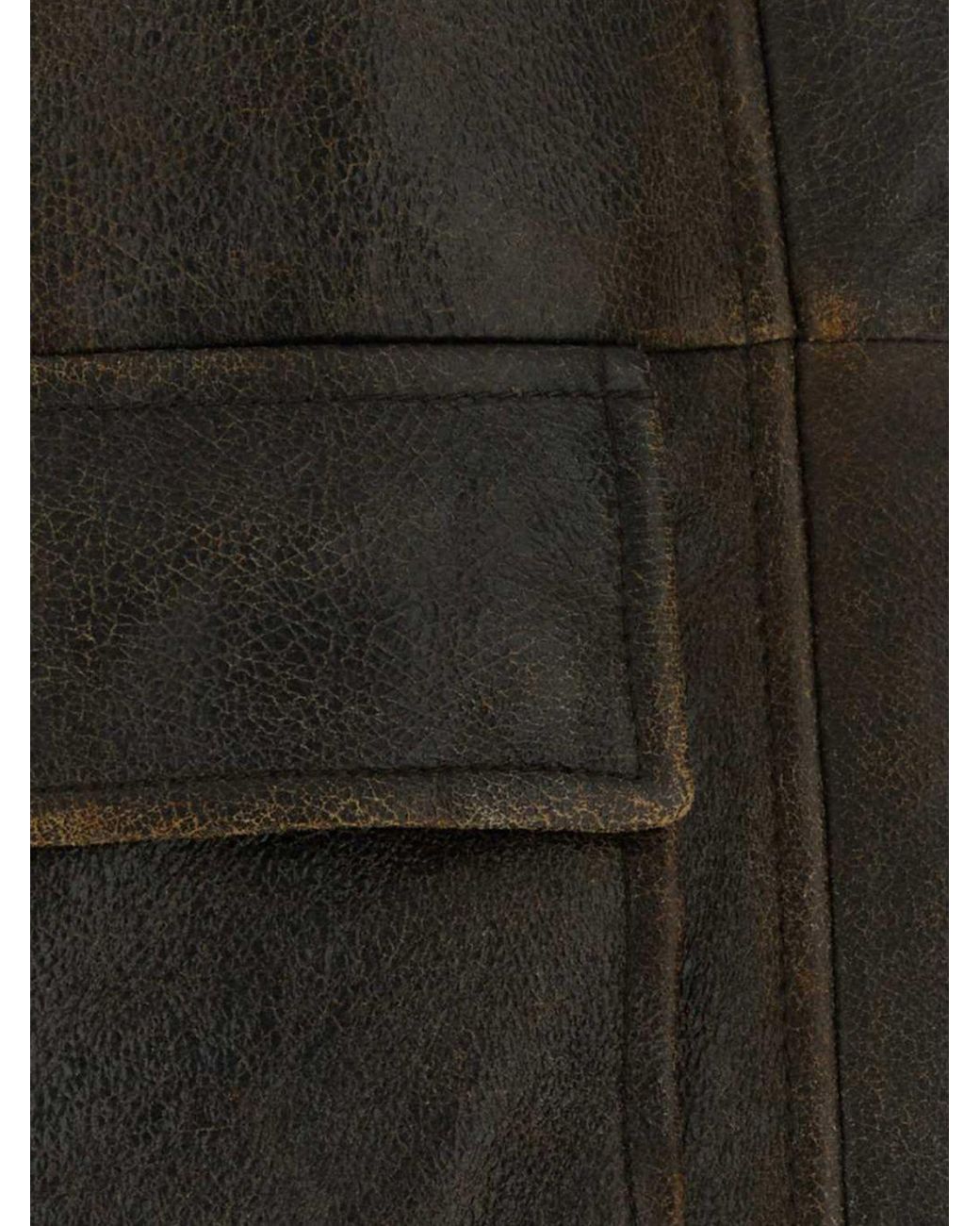 Brunello Cucinelli Brown Short Shearling Jacket With Fur Collar And Concealed Fastening