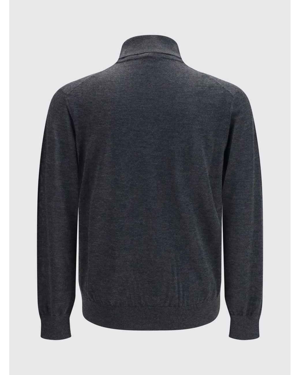 Giorgio Armani Blue Pure Cashmere Turtleneck With Long Sleeves And Ribbed Trims for men