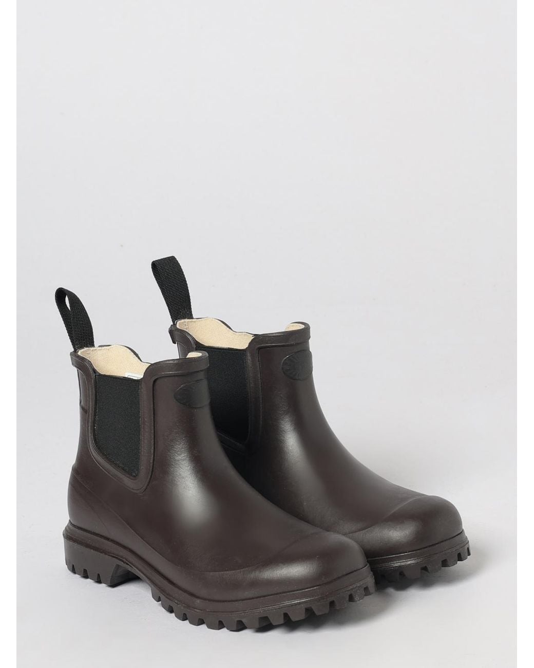 Superga Brown 798 Chelsea Rubber Rain Boots With Lug Sole for men