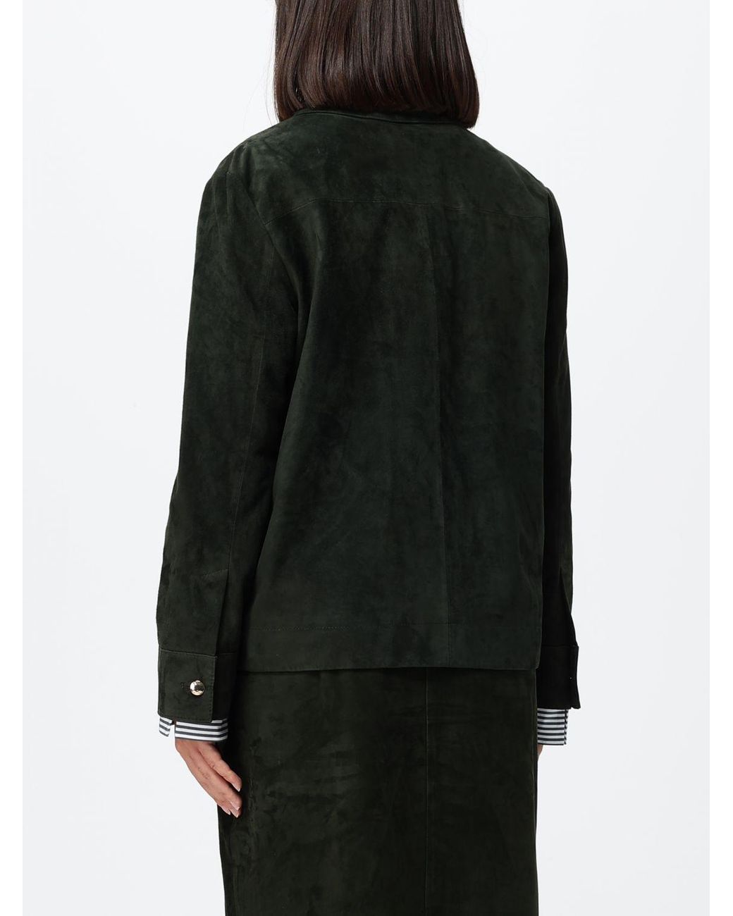 Max Mara Black Abisso Suede Lambskin Shirt Jacket