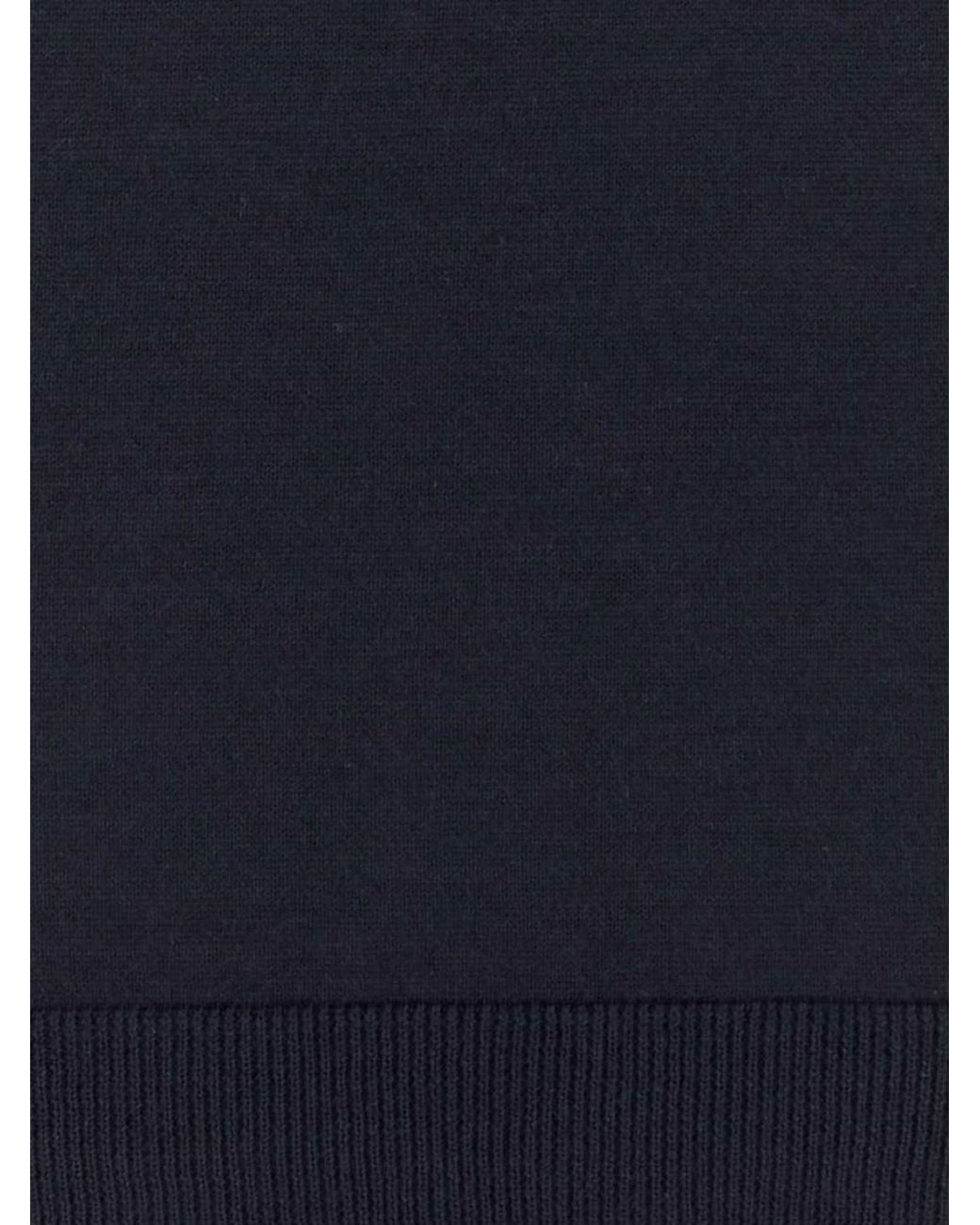 Zegna Blue Crewneck Cashmere And Silk Jumper With Ribbed Trims for men