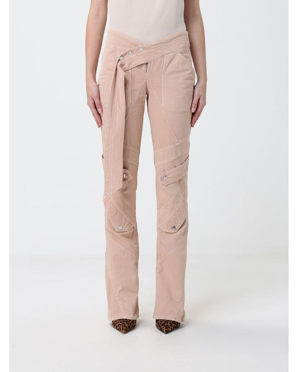 Blumarine Pink Slim Fit Cotton Trousers