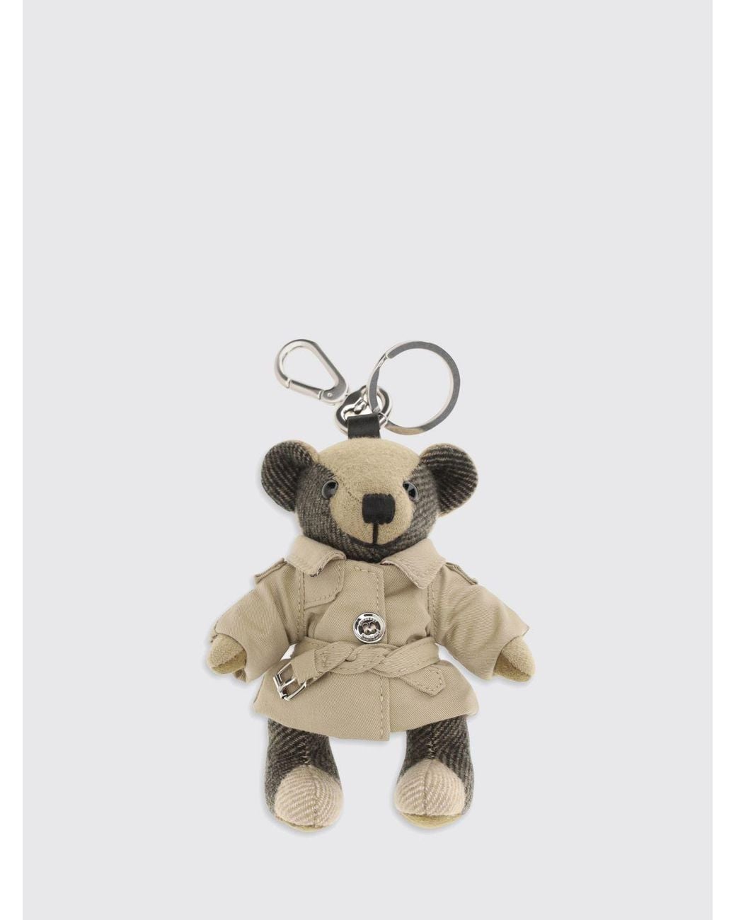 Burberry White Thomas Cashmere Keychain