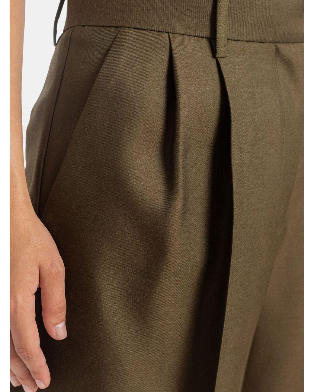 Khaite Brown Knee-Length Tailored Shorts
