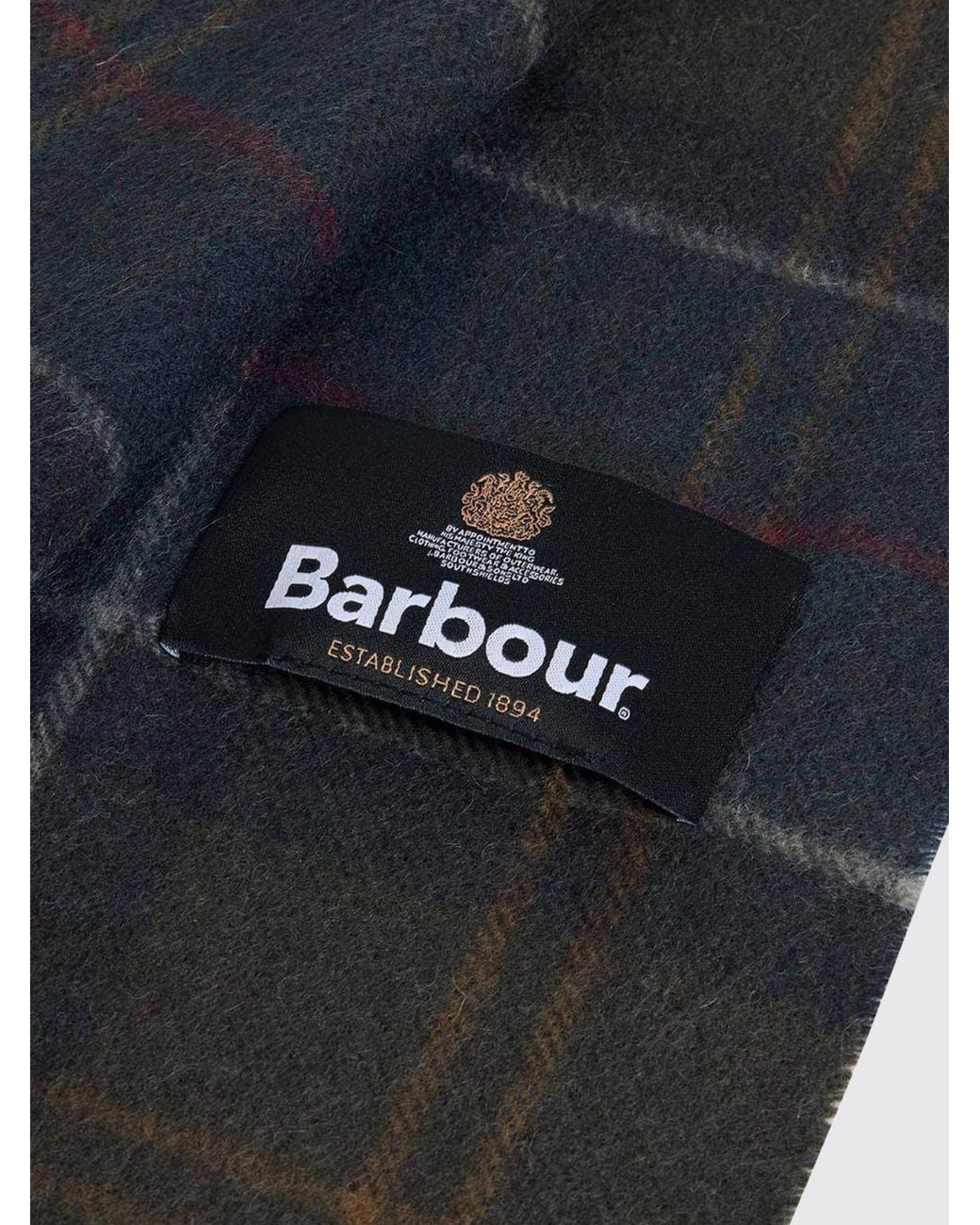 Bufanda Braden De Lana De Cordero Con Estampado De Cuadros Y Bordes Con Flecos Barbour de hombre de color Blue