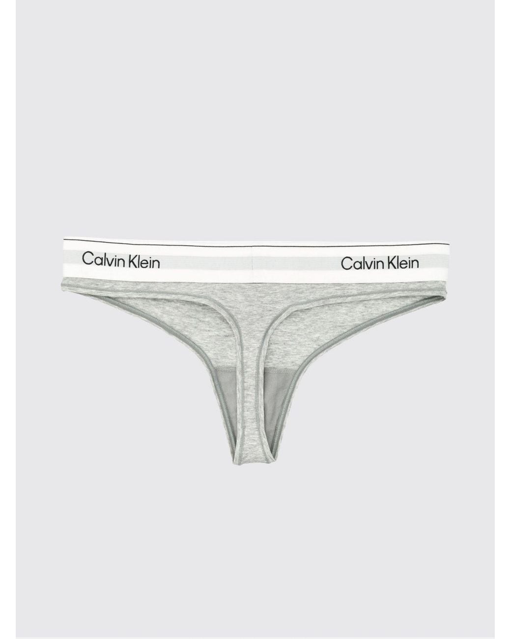 Calvin Klein White Cotton Blend Logo Thong