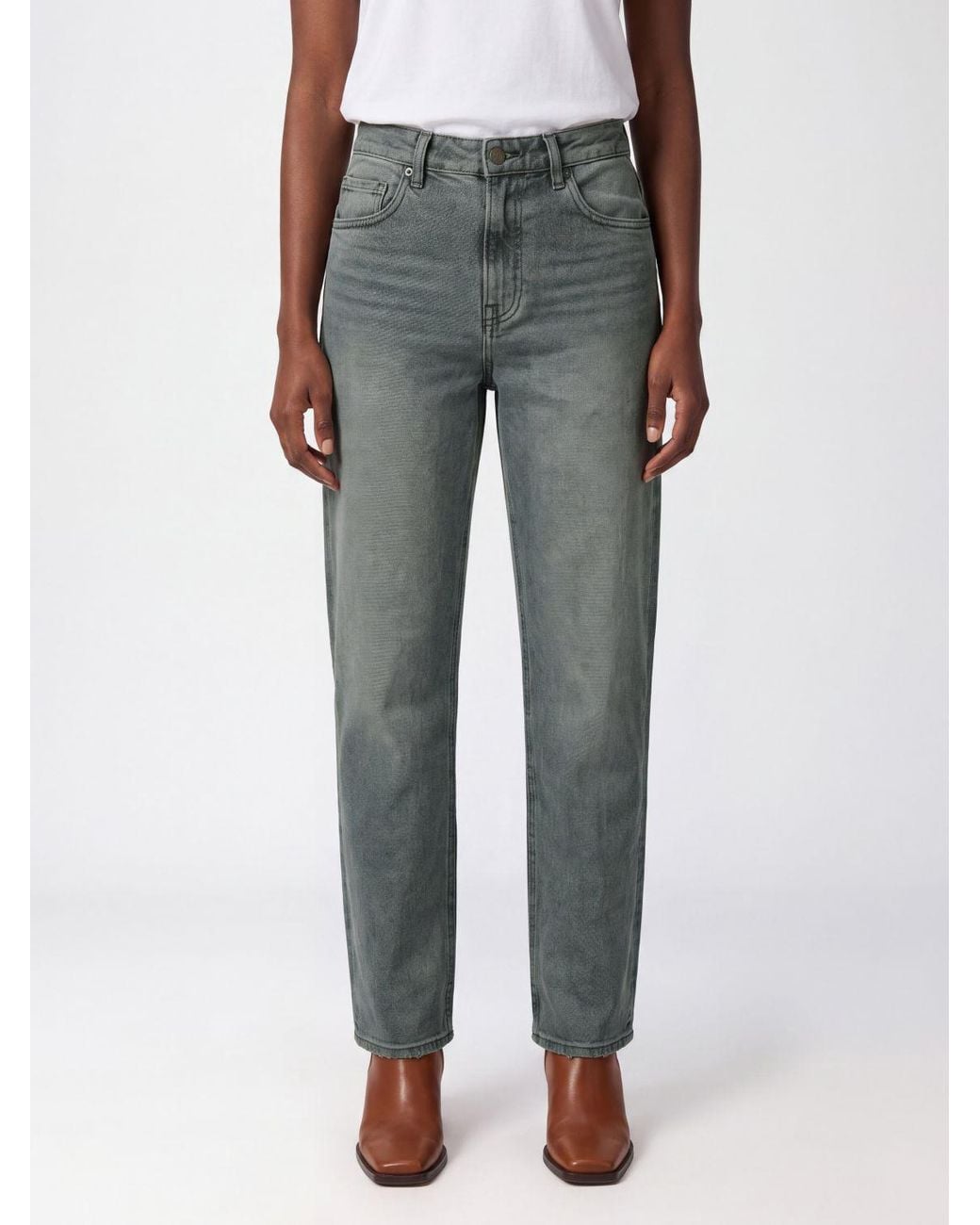Haikure Gray Lisa High-Waist Straight Jeans