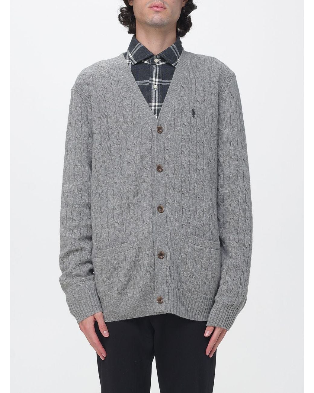Polo Ralph Lauren Gray Crewneck Cardigan for men