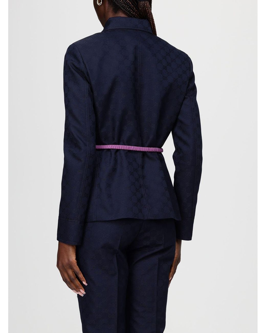 Chaqueta Gg De Mezcla De Algodón Gucci de color Blue