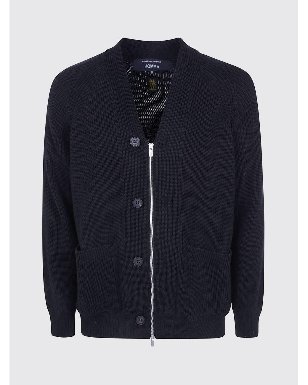 Comme des Garçons Blue Comme Des GarÇ Ons Homme Plus V-Neck Zip-Up Cardigan for men