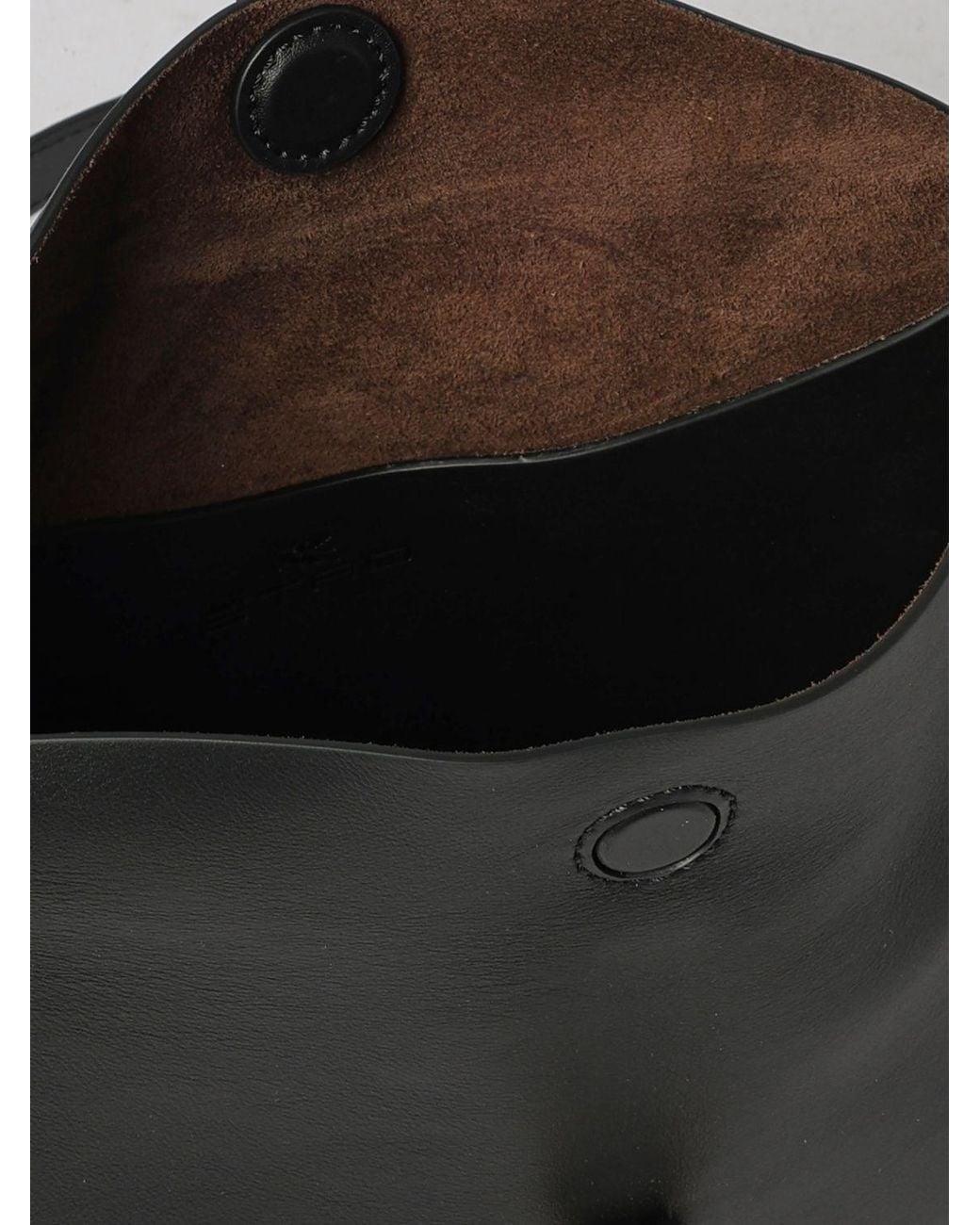 Etro Black Smooth Calfskin Crossbody Bag With Rounded Shape