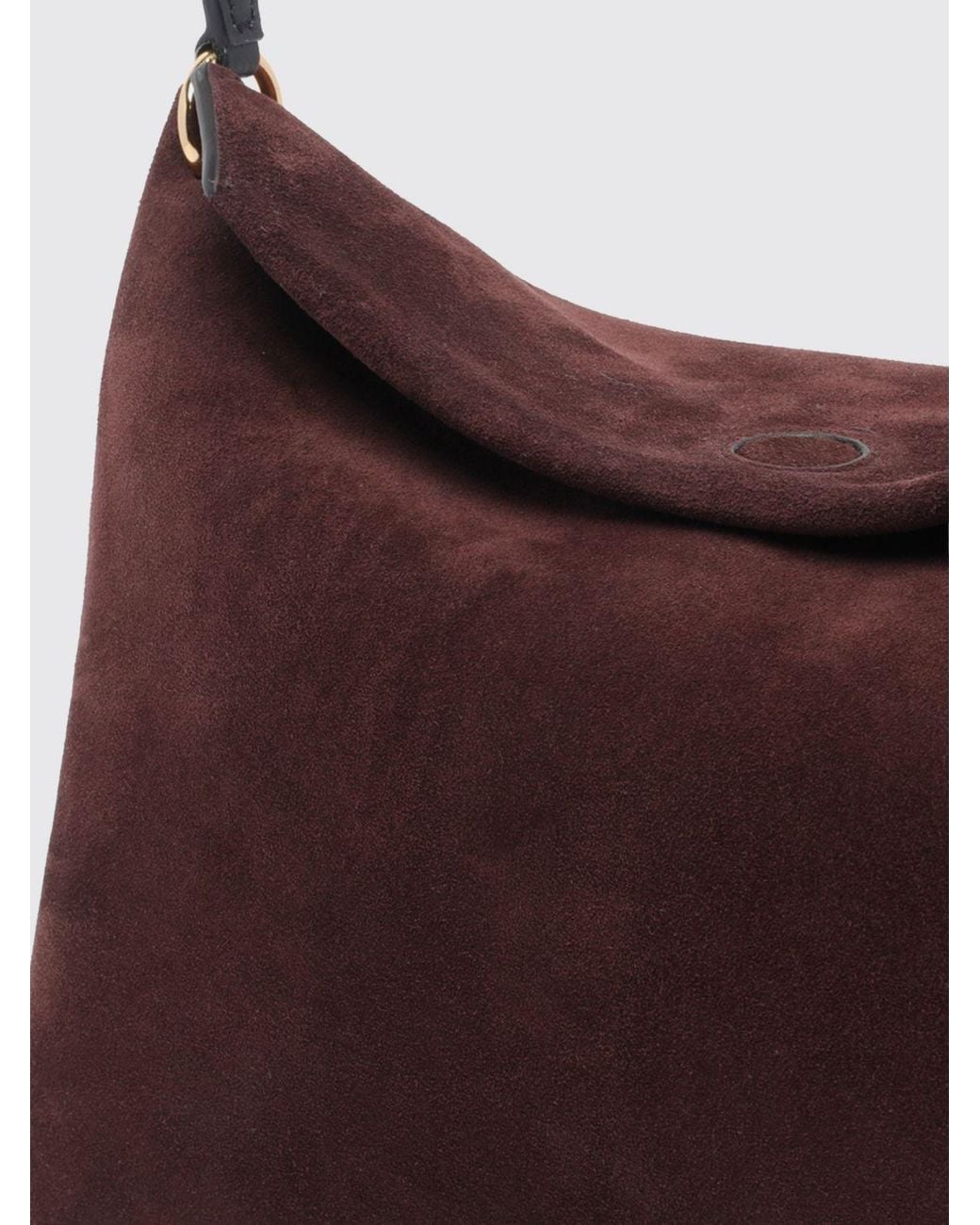 Wandler Brown Penelope Small Calf Leather Shoulder Bag With Flap Closure