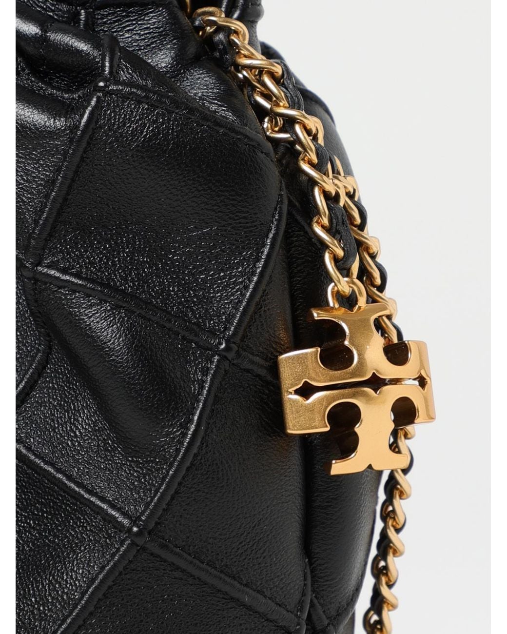 Tory Burch Black Fleming Mini Quilted Leather Bag