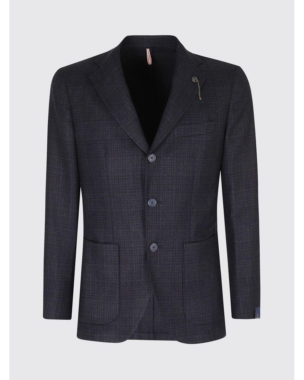 Santaniello Blue Single-Breasted Blazer for men