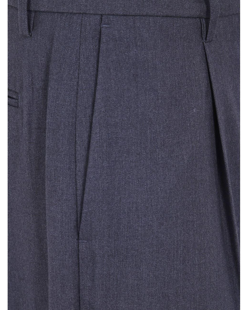 DUNST Blue Wide Leg Pleated Tailored Trousers for men