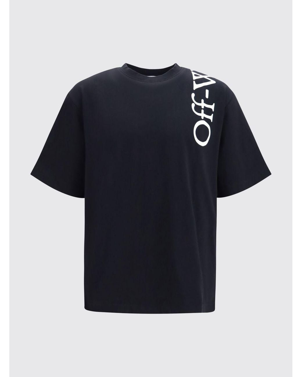Off-White c/o Virgil Abloh Black Relaxed Fit Cotton T-Shirt With Graphic Print for men