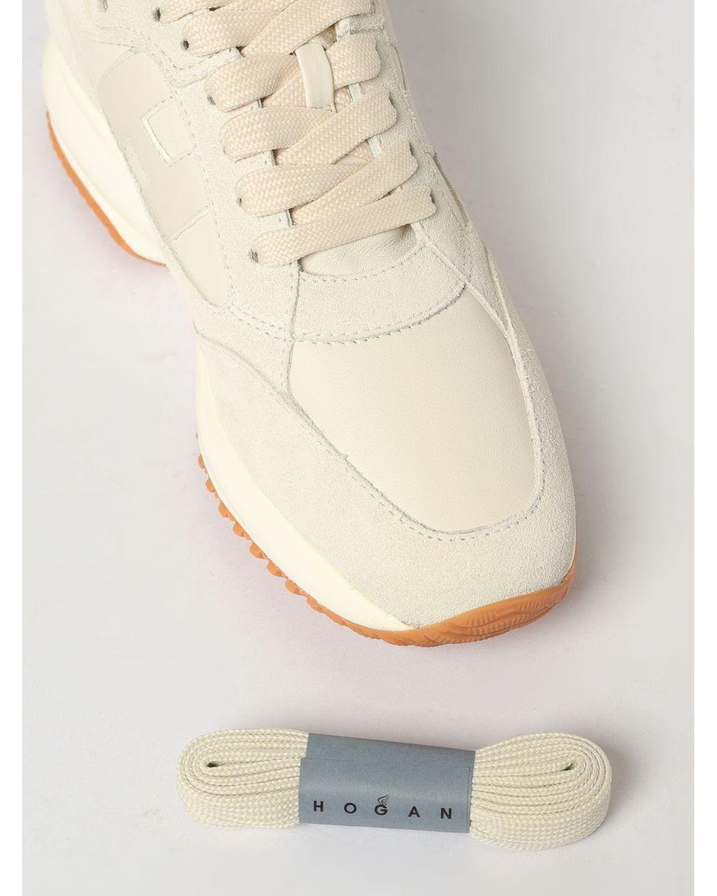 Hogan White Interactive Suede Sneakers