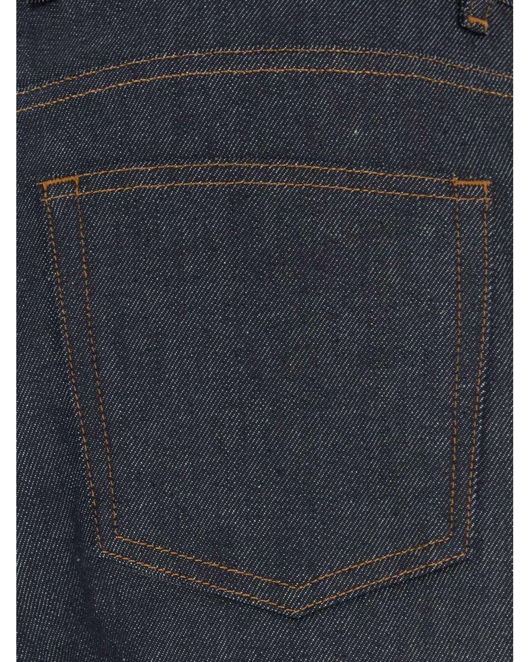 A.P.C. Blue Aaron Mid-Rise Wide-Leg Cotton Denim Jeans With Five Pockets for men