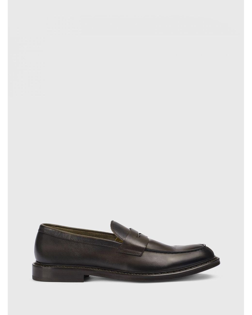 Doucal's White Leather Loafers for men